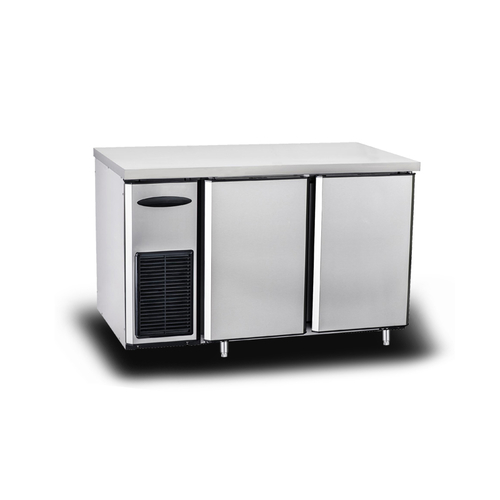 2 door stainless steel counter refrigerator