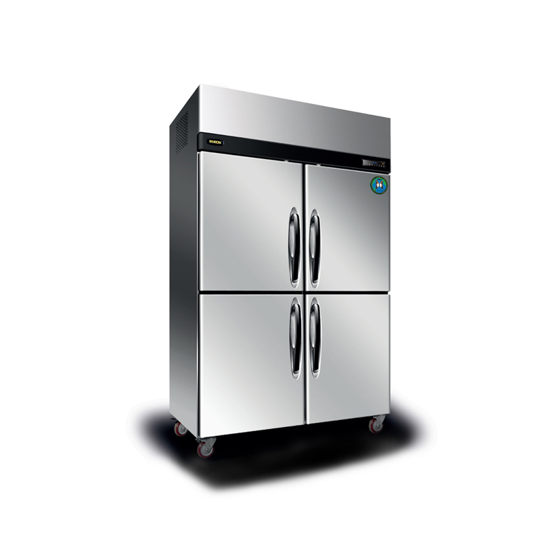 4 door stainless steel upright half door freezer