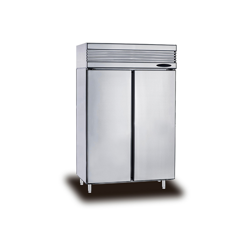 How do four-door stainless steel upright half-door freezers best function in a commercial kitchen?