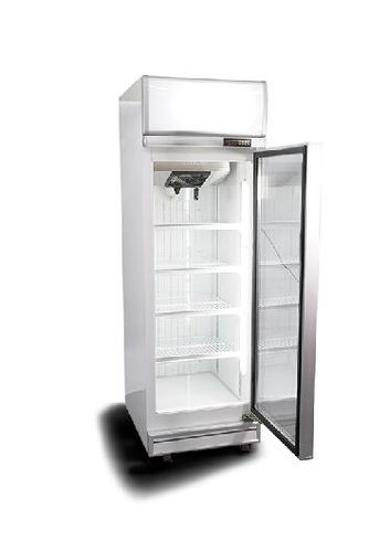 Are there considerations for the environmental impact of manufacturing materials used in glass door display freezers?